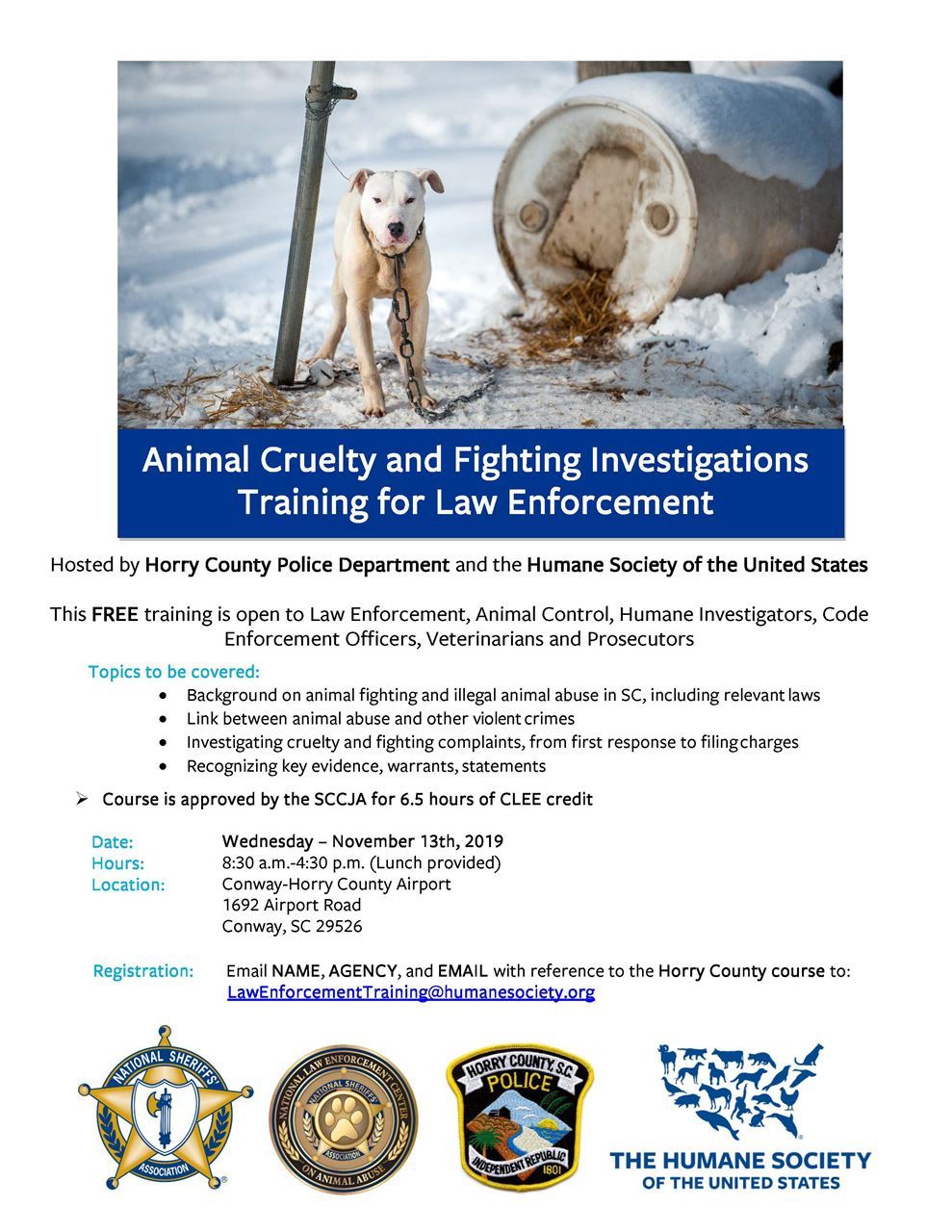 South Carolina Animal Care & Control Association - Animal Cruelty and  Fighting Investigations for Law Enforcement